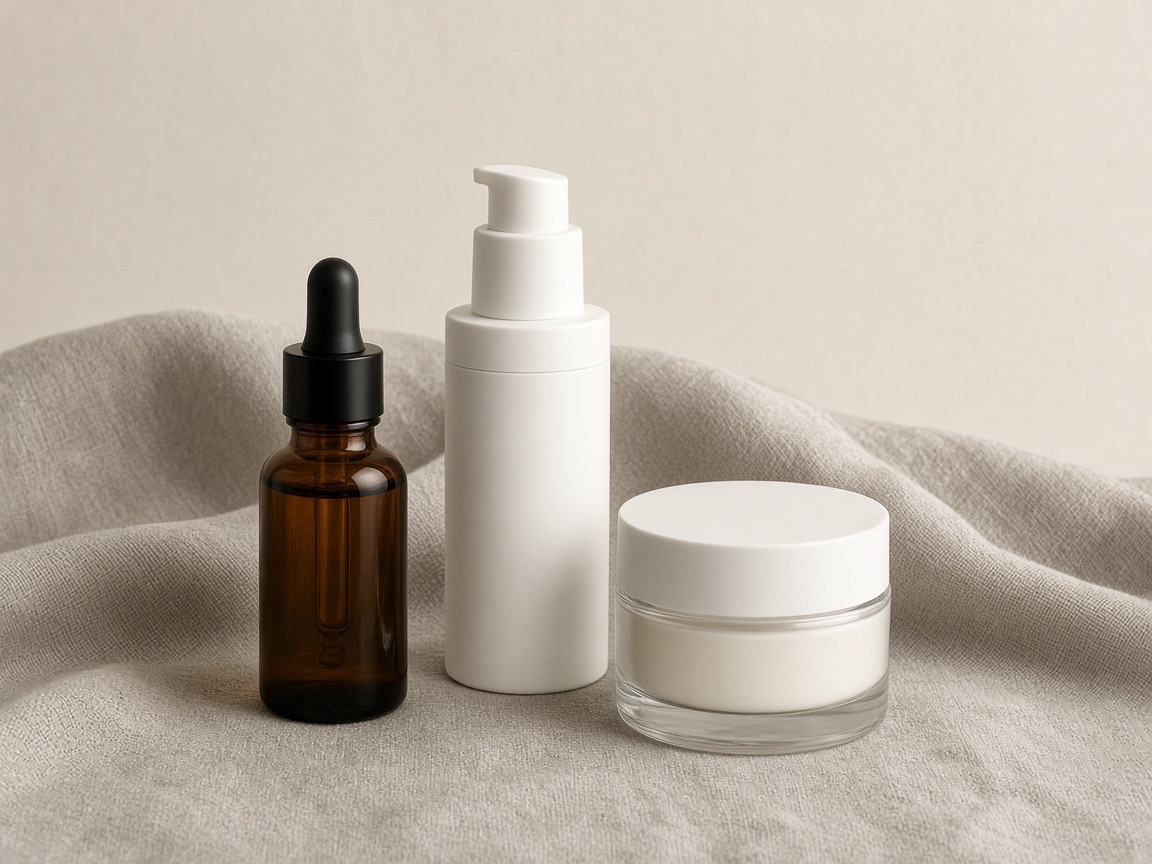 Unbranded professional skincare bottles and jar